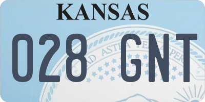 KS license plate 028GNT