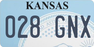 KS license plate 028GNX
