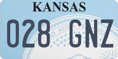 KS license plate 028GNZ