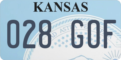 KS license plate 028GOF