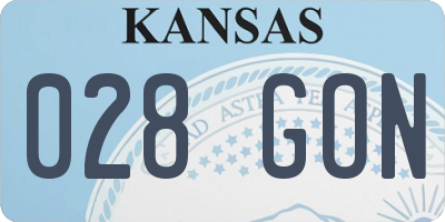KS license plate 028GON