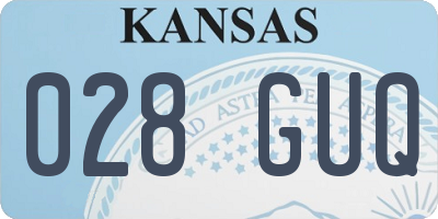 KS license plate 028GUQ
