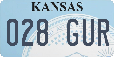 KS license plate 028GUR