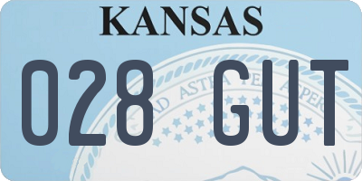 KS license plate 028GUT