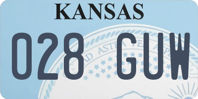 KS license plate 028GUW