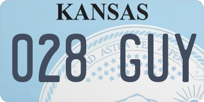 KS license plate 028GUY