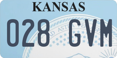 KS license plate 028GVM