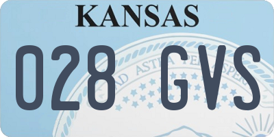 KS license plate 028GVS