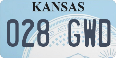 KS license plate 028GWD