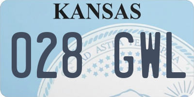 KS license plate 028GWL