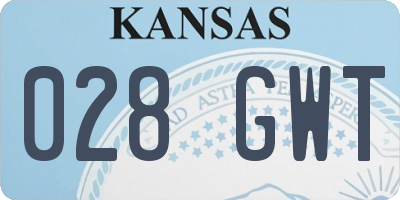 KS license plate 028GWT