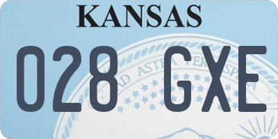 KS license plate 028GXE