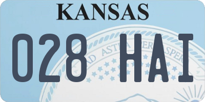 KS license plate 028HAI