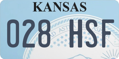 KS license plate 028HSF