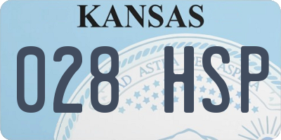 KS license plate 028HSP