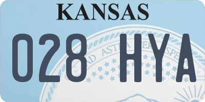 KS license plate 028HYA
