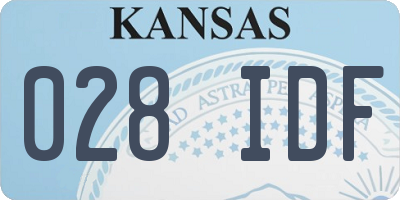 KS license plate 028IDF