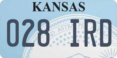 KS license plate 028IRD