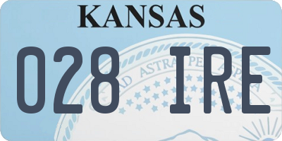 KS license plate 028IRE