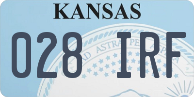 KS license plate 028IRF