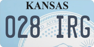 KS license plate 028IRG