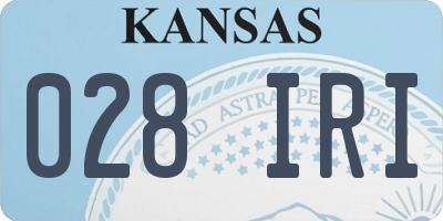 KS license plate 028IRI