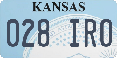 KS license plate 028IRO