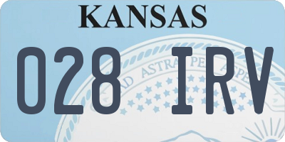 KS license plate 028IRV