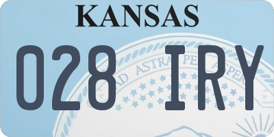 KS license plate 028IRY