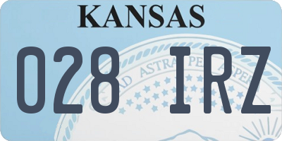 KS license plate 028IRZ