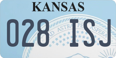 KS license plate 028ISJ