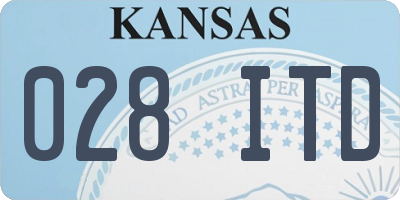KS license plate 028ITD