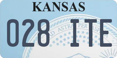 KS license plate 028ITE
