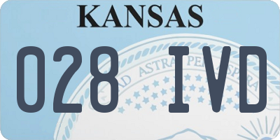 KS license plate 028IVD