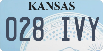 KS license plate 028IVY