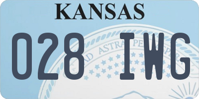 KS license plate 028IWG