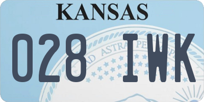 KS license plate 028IWK