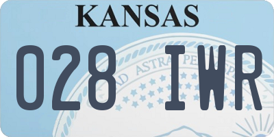 KS license plate 028IWR