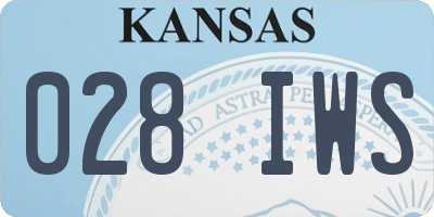 KS license plate 028IWS