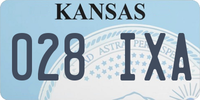KS license plate 028IXA