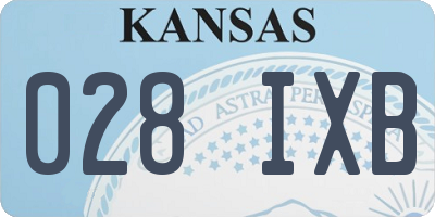 KS license plate 028IXB