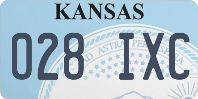 KS license plate 028IXC