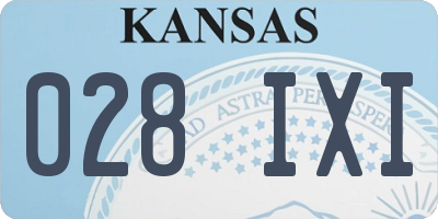 KS license plate 028IXI