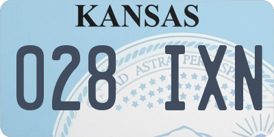 KS license plate 028IXN