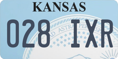 KS license plate 028IXR