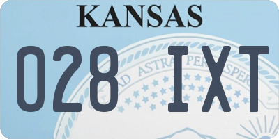KS license plate 028IXT