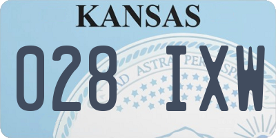 KS license plate 028IXW