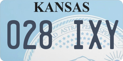 KS license plate 028IXY