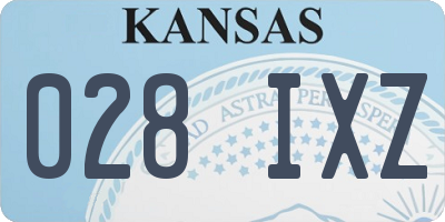 KS license plate 028IXZ