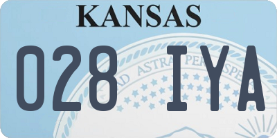 KS license plate 028IYA